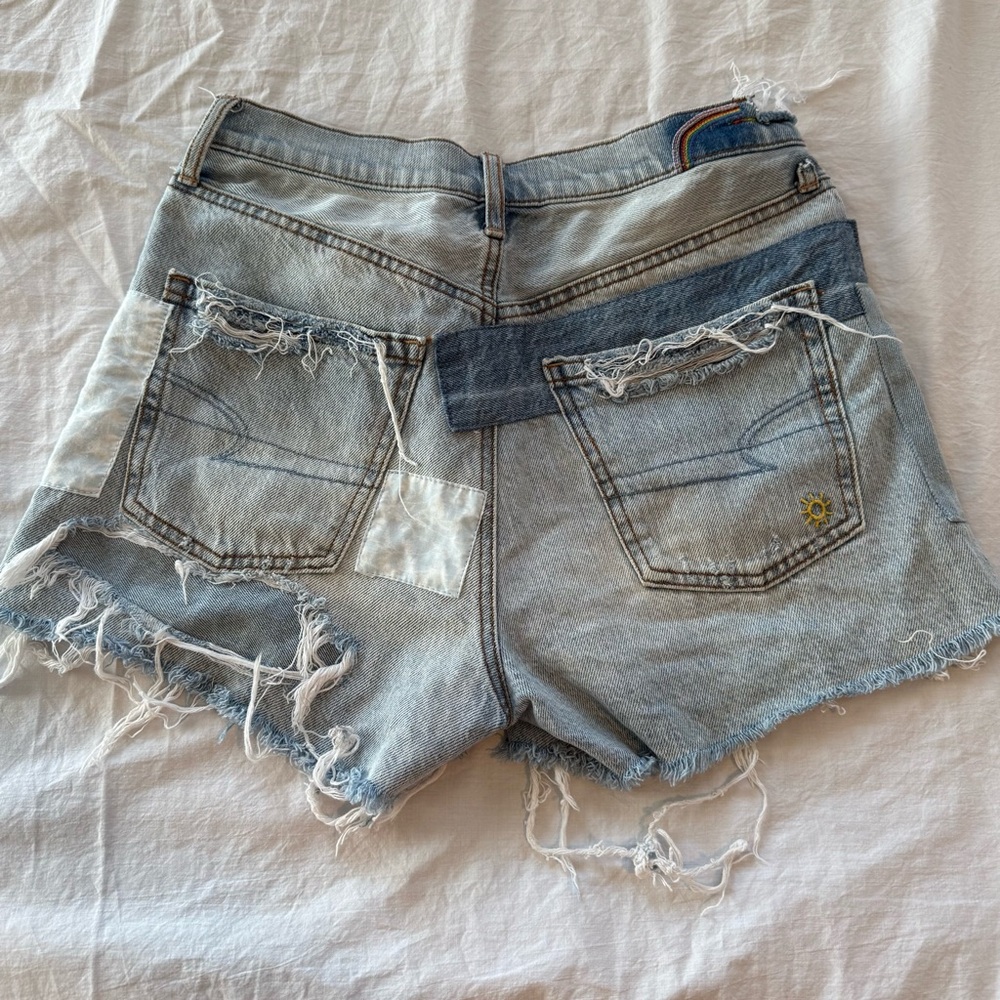 American Eagle Rainbow/ Patchwork Embroidered Jea… - image 2